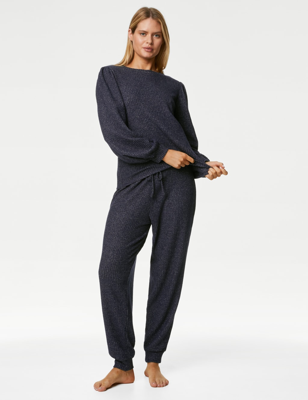 Cosy Lounge Glitter Waffle Joggers image 1