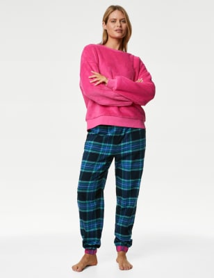 Pure Cotton Checked Pyjama Bottoms - SI