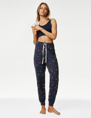 

Womens M&S Collection Cotton Modal Animal Print Pyjama Bottoms - Navy Mix, Navy Mix