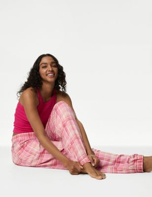 

Womens B by Boutique Checked Cuffed Hem Pyjama Bottoms - Pink Mix, Pink Mix