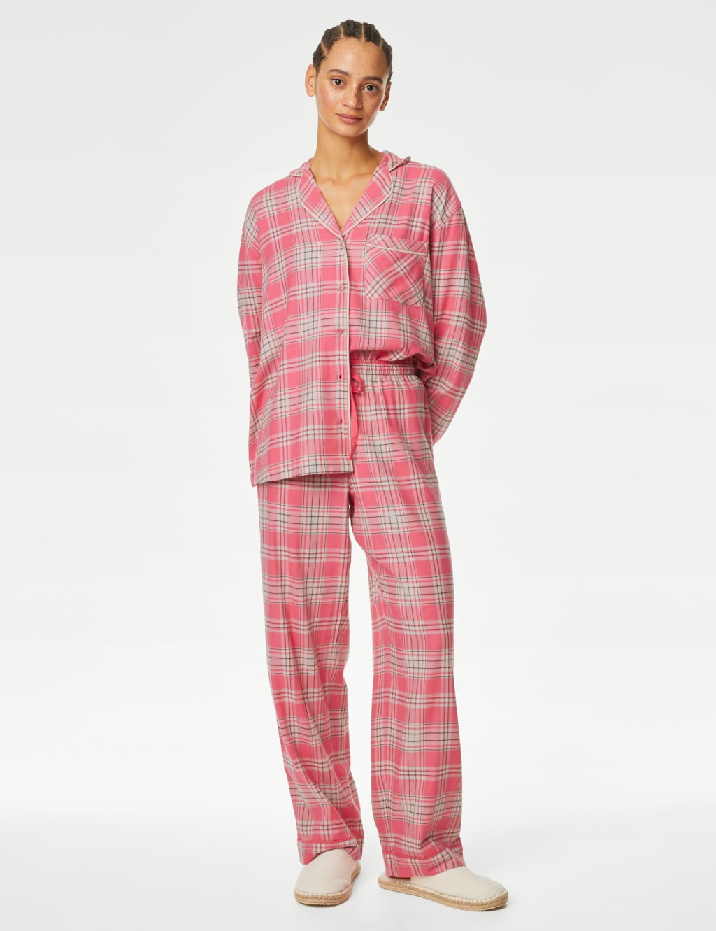 Cotton Blend Checked Pyjama Bottoms image 1