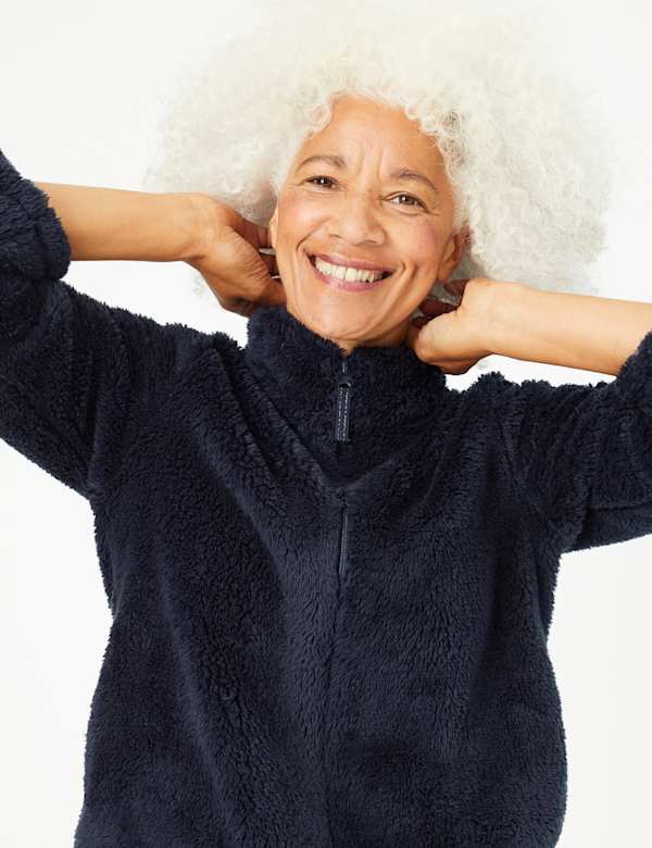 Fleece Long Pile Zip-Up Snuggle Top