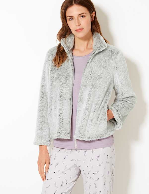 Fleece Long Pile Zip-Up Snuggle Top