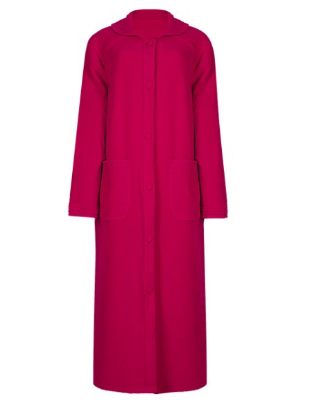 Button-Through Long Dressing Gown | M&S Collection | M&S