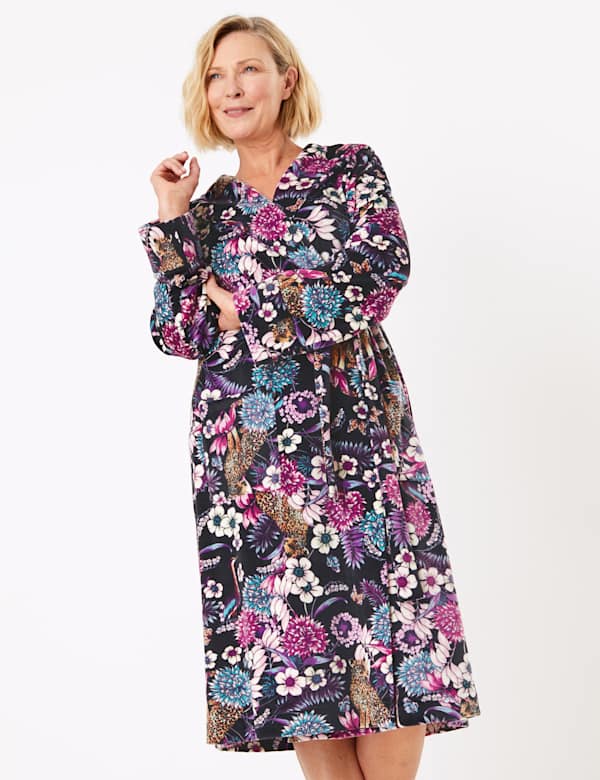 Fleece Hooded Long Dressing Gown