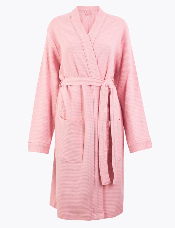 Pure Cotton Waffle Dressing Gown