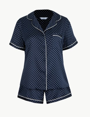 Polka dot satin pyjamas hot sale