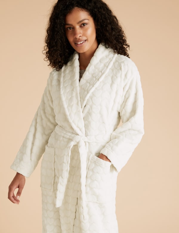 Beige Womens Dressing Gown Luxury Silk Towelling Dressing Gowns M S