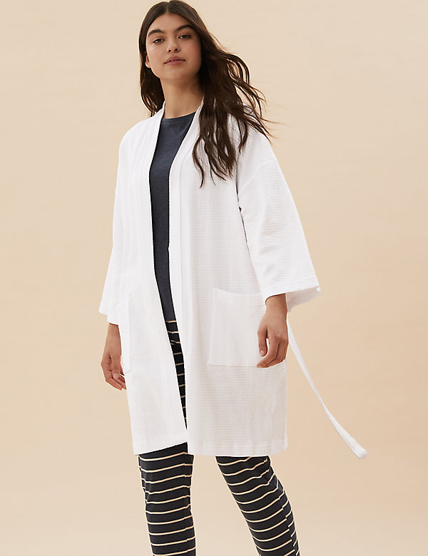 Pure Cotton Waffle Dressing Gown - KG