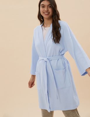 Pure Cotton Waffle Dressing Gown - BE