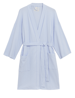 

M&S Collection Bata de punto gofrado 100% algodónWomens - Light Blue, Light Blue