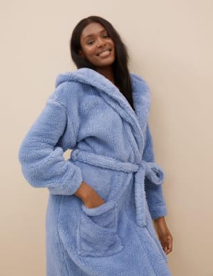 

Womens M&S Collection Fleece Dressing Gown - Light Blue, Light Blue
