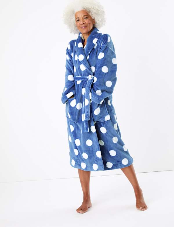 Fleece Polka Dot Dressing Gown