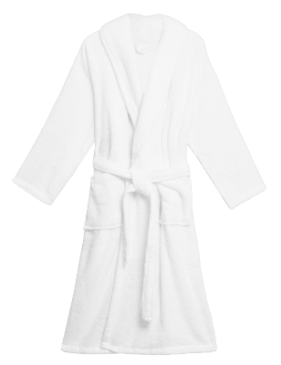

Womens M&S Collection Frottee-Morgenmantel aus reiner Baumwolle - White, White