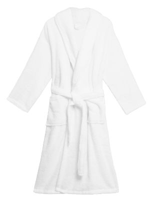 

Womens M&S Collection Pure Cotton Towelling Dressing Gown - White, White