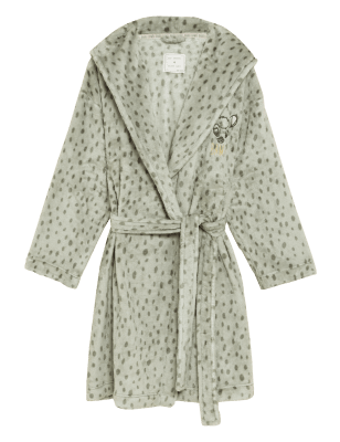 Womens M&S Collection Bambi™ Fleece Hooded Gown - Dusty Green