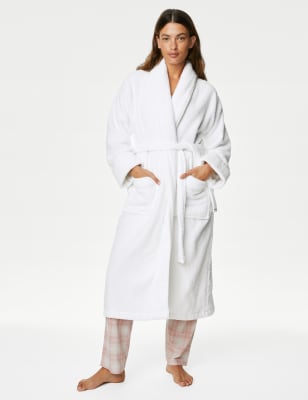 

Womens Body by M&S Pure Cotton Towelling Dressing Gown - White, White