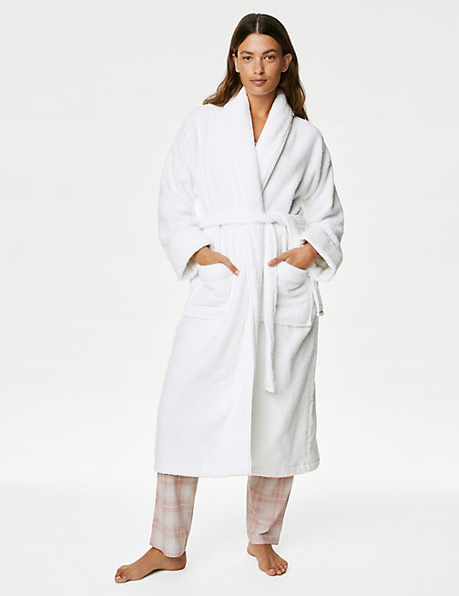 Marks And Spencer Womens M&S Collection Pure Cotton Dressing Gown - White, White