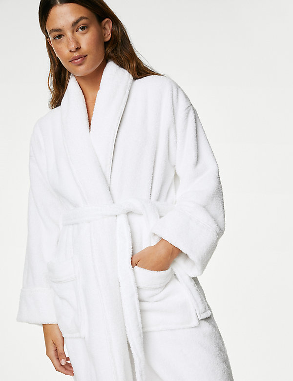 Pure Cotton Towelling Long Dressing Gown