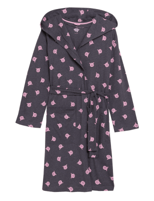 

Womens M&S Collection Kurzer Morgenmantel mit hohem Baumwollanteil und Percy Pig™-Motiv - Charcoal Mix, Charcoal Mix