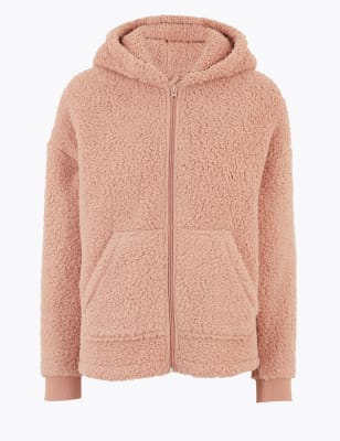 short fleece dressing gown jacket