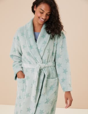 Fleece Star Long Dressing Gown