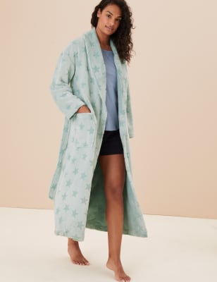 Fleece Star Long Dressing Gown