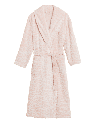 

M&S Collection Bata polar larga con estampado de leopardoWomens - Soft Pink, Soft Pink