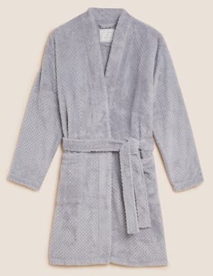 Fleece Short Dressing Gown M&S MY