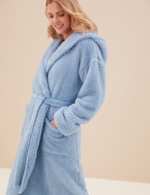 Fleece Hooded Long Dressing Gown M&S HK