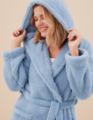 Fleece Hooded Long Dressing Gown