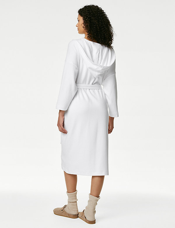Pure Cotton Jersey Waffle Dressing Gown - LT