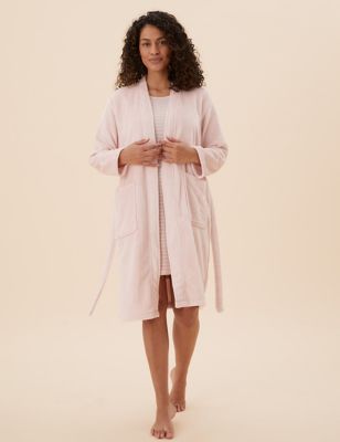 Fleece Ribbed Dressing Gown