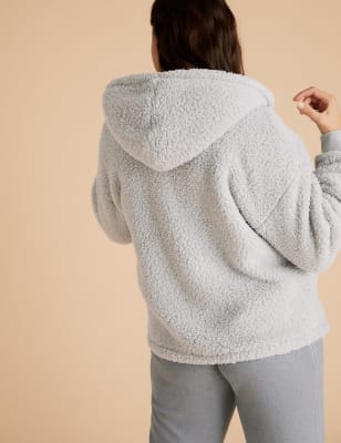 Hooded Teddy Fleece Jacket, M&S Collection