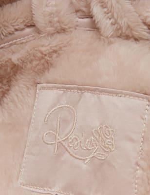 

Womens ROSIE Langer Morgenmantel aus Fleece mit Kapuze - Opaline, Opaline