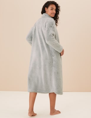 Fleece Zip Long Dressing Gown