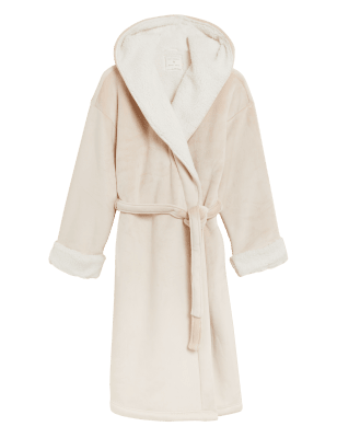 

M&S Collection Bata larga con forro de borreguito premiumWomens - Ivory, Ivory