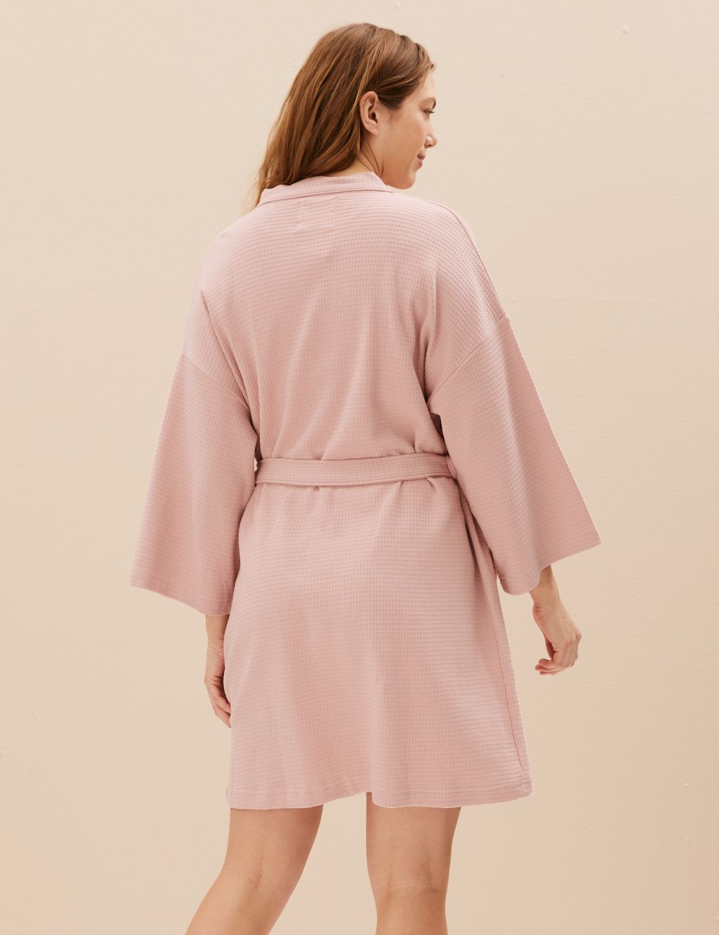 Pure Cotton Waffle Tie Dressing Gown image 3