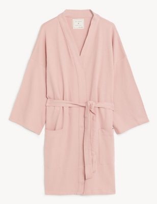 Pure Cotton Waffle Tie Dressing Gown