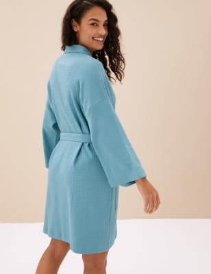 Pure Cotton Waffle Dressing Gown