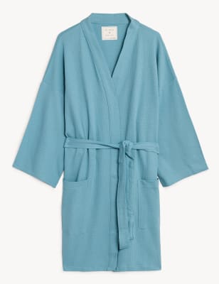 Pure Cotton Waffle Dressing Gown