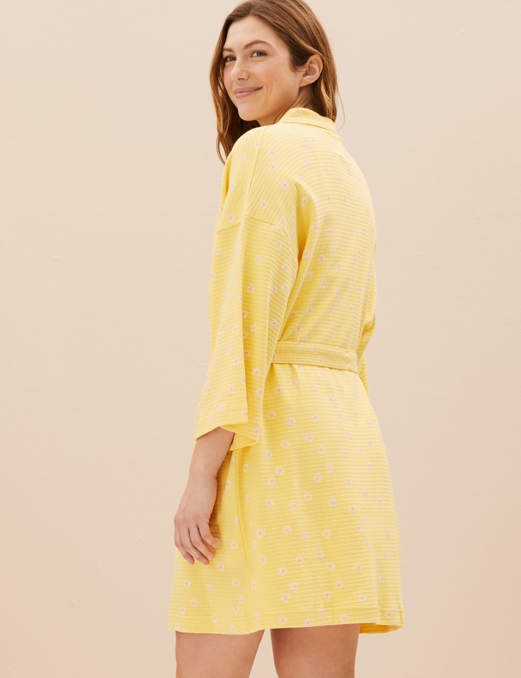 Pure Cotton Waffle Dressing Gown image 3