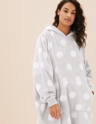 

Womens M&S Collection Spot Oversized Fleece Hoodie - Light Grey, Light Grey