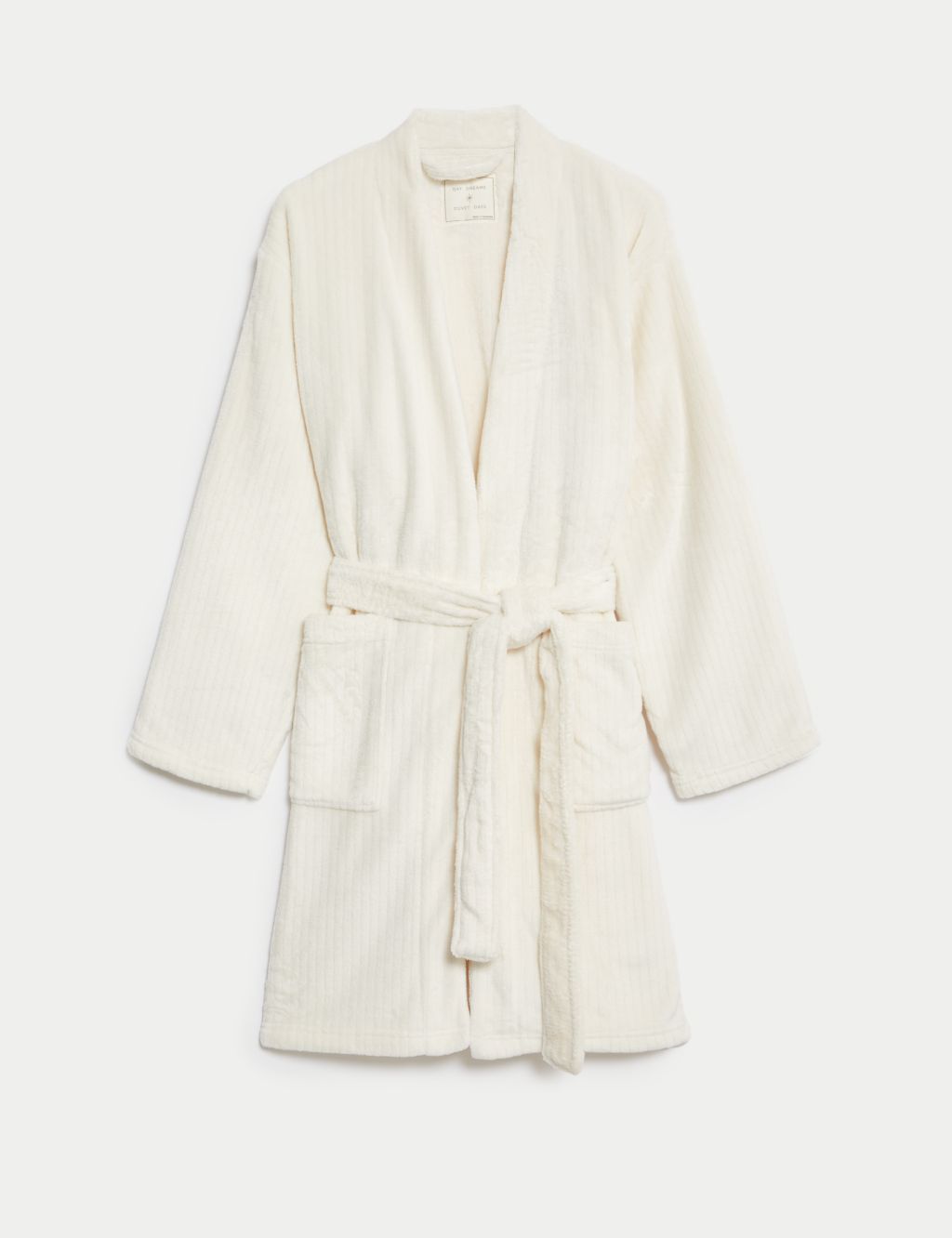 Fleece Ribbed Short Dressing Gown image 2