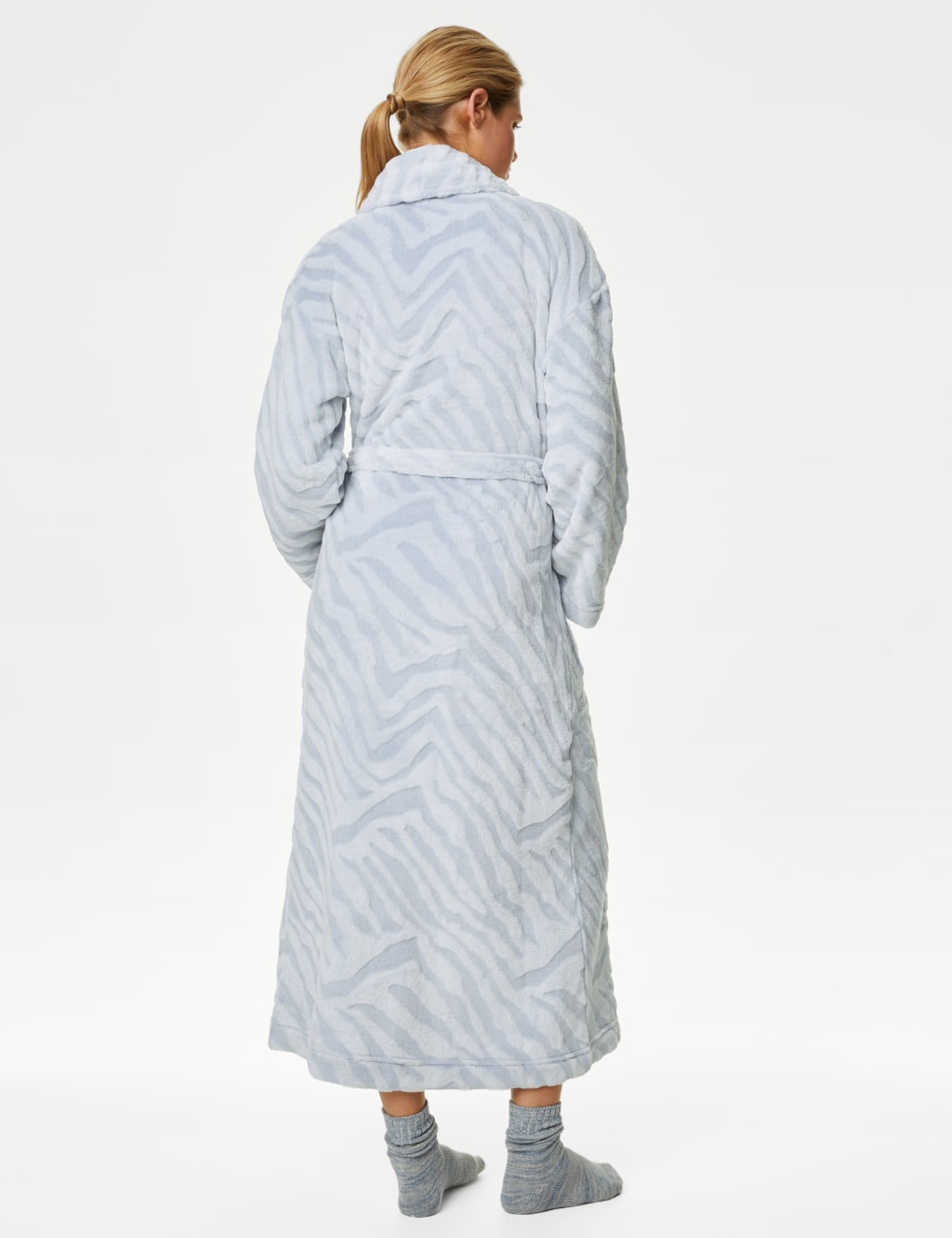 Fleece Animal Print Long Dressing Gown image 5