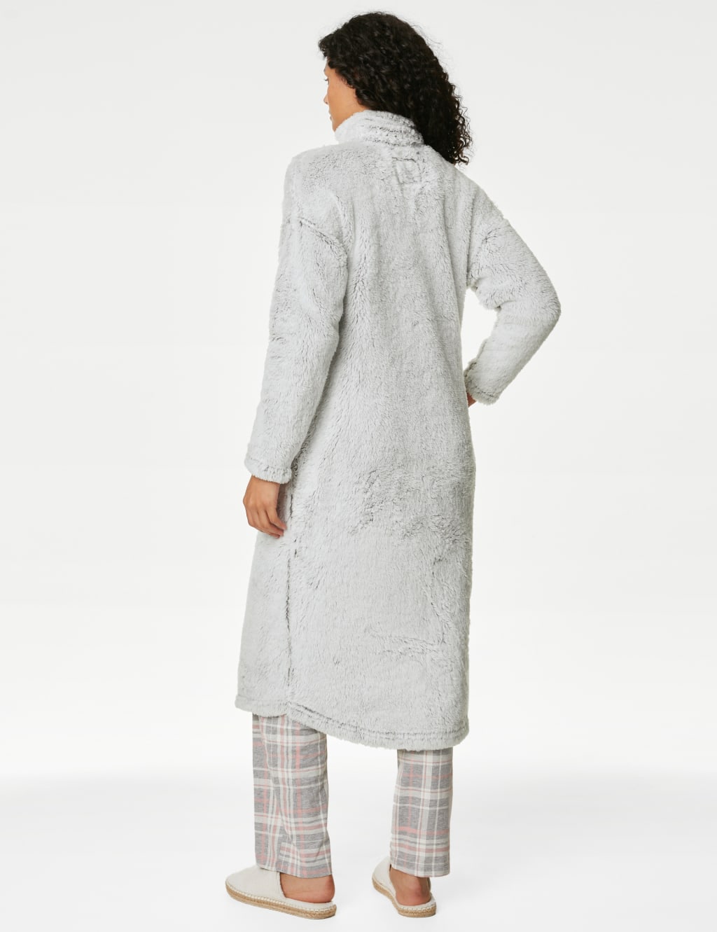 Fleece Zipped Long Dressing Gown image 4