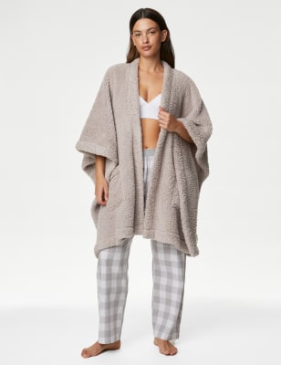 

Womens M&S Collection Teddy Borg Poncho - Buff, Buff