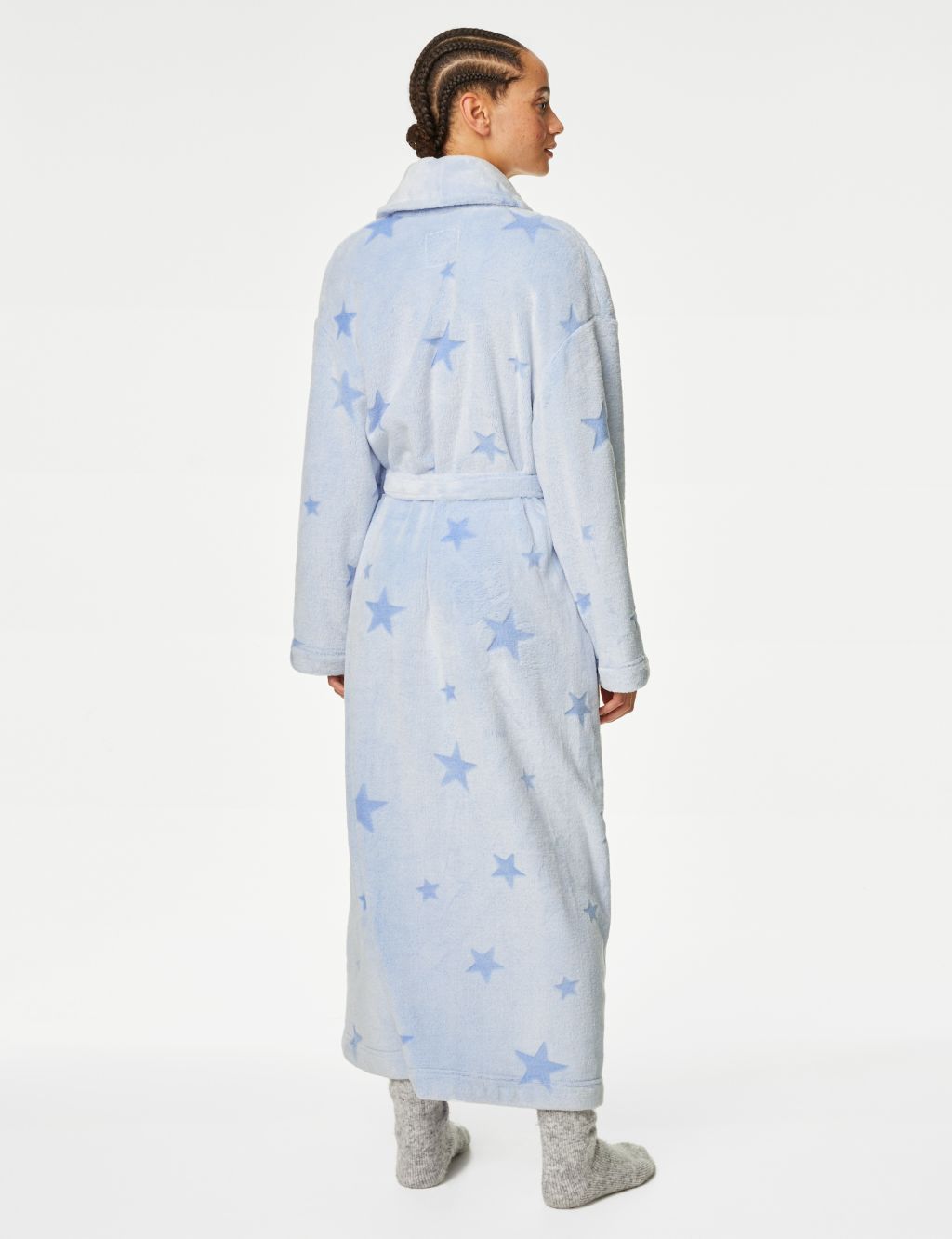 Fleece Star Print Dressing Gown image 4