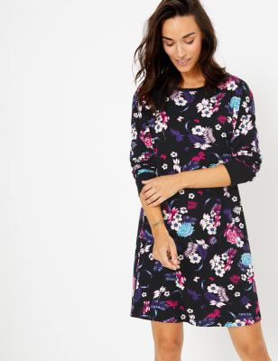 Chemise de nuit &agrave; imprim&eacute; fleuri