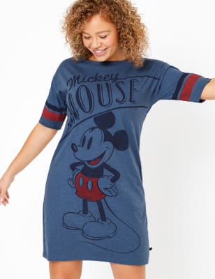 Chemise de nuit courte &agrave; imprim&eacute; Mickey Mouse